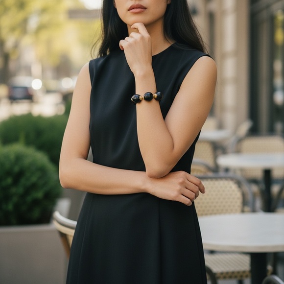 Jewelry - Black and Gold Beaded Bracelet: 🤩SEE OFFER IN DESCRIPTION🤩